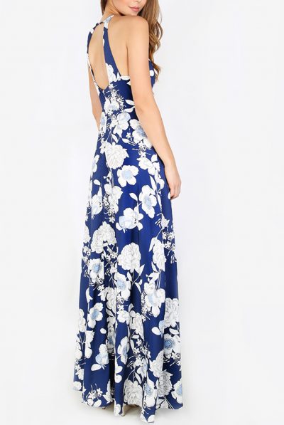 Blue Halter Maxi dress 889