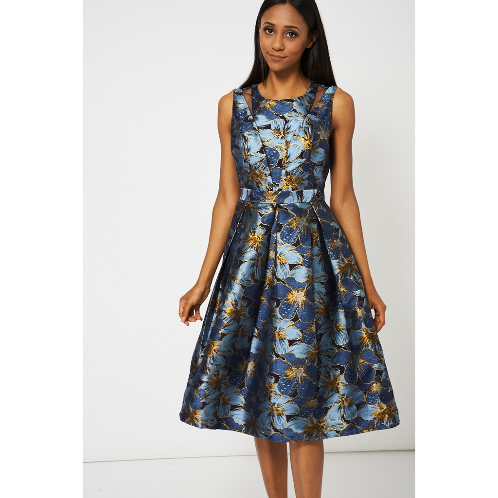 floral jacquard dress