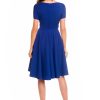 Blue Flare Buttons Dress - Image 2