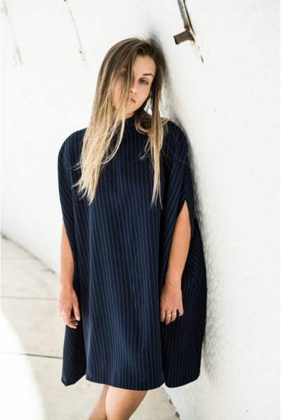 Poncho Stripe Dress