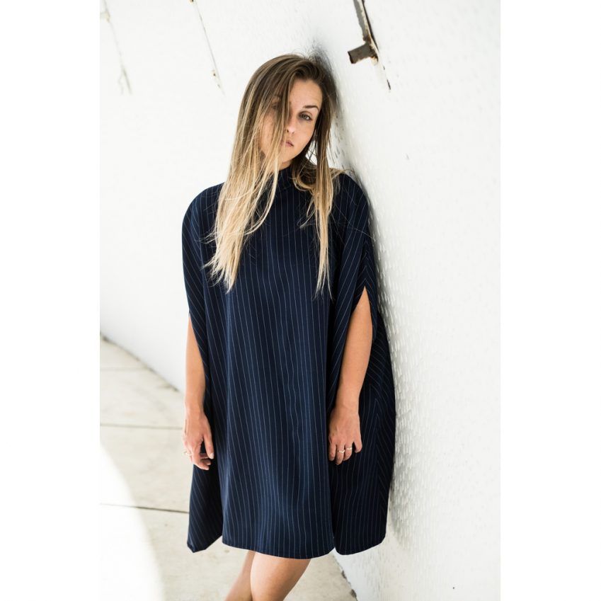 Poncho Stripe Dress