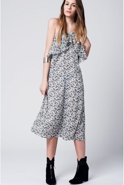 Q2 Ruffled off-shoulder midi dress