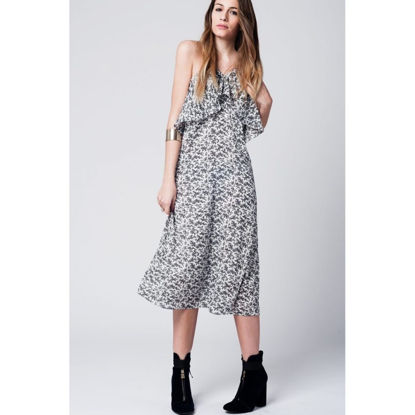 Q2 Ruffled off-shoulder midi dress