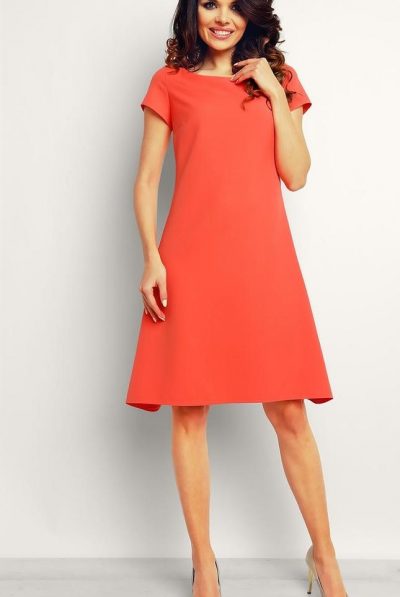 Coral Flared Dress by Infinite You