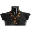 Dolce & Gabbana Gold Brass Floral Crystal Sacred Key Charms Necklace - Image 3