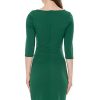 Emerald Pencil Dress with Tie Detail - Image 2