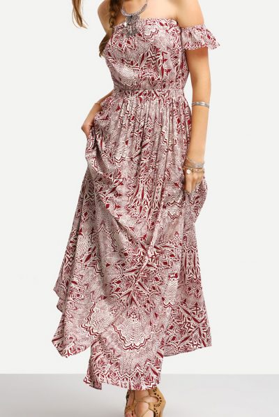 Dusk to Dawn Burgundy Print Maxi