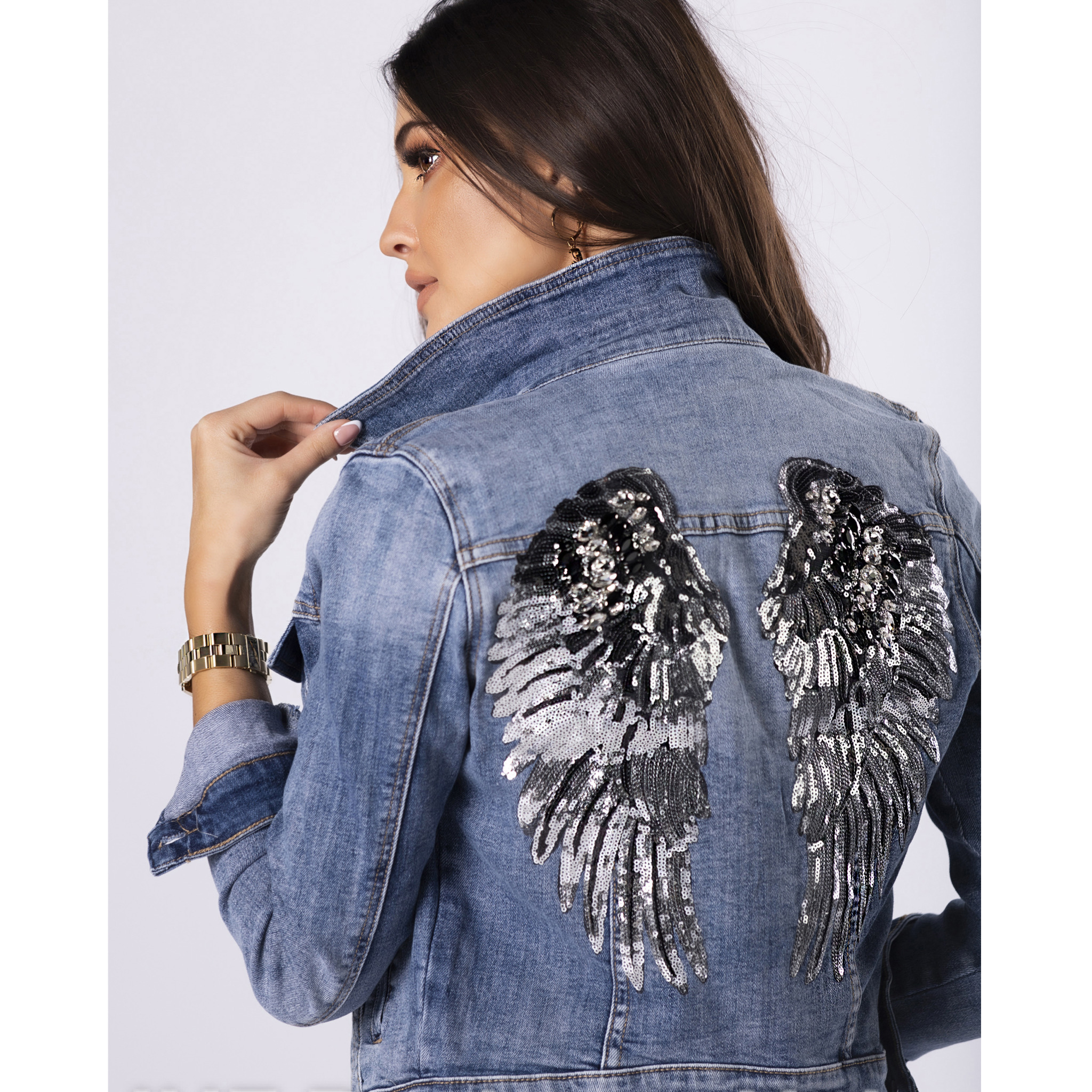 Girls Angel Wings Denim Jacket