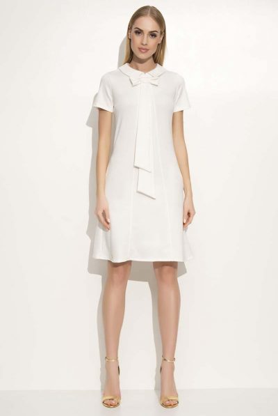 White Ecru Bow Dress