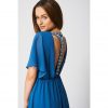 Teal Blue Chiffon Embellished Dress - Image 2