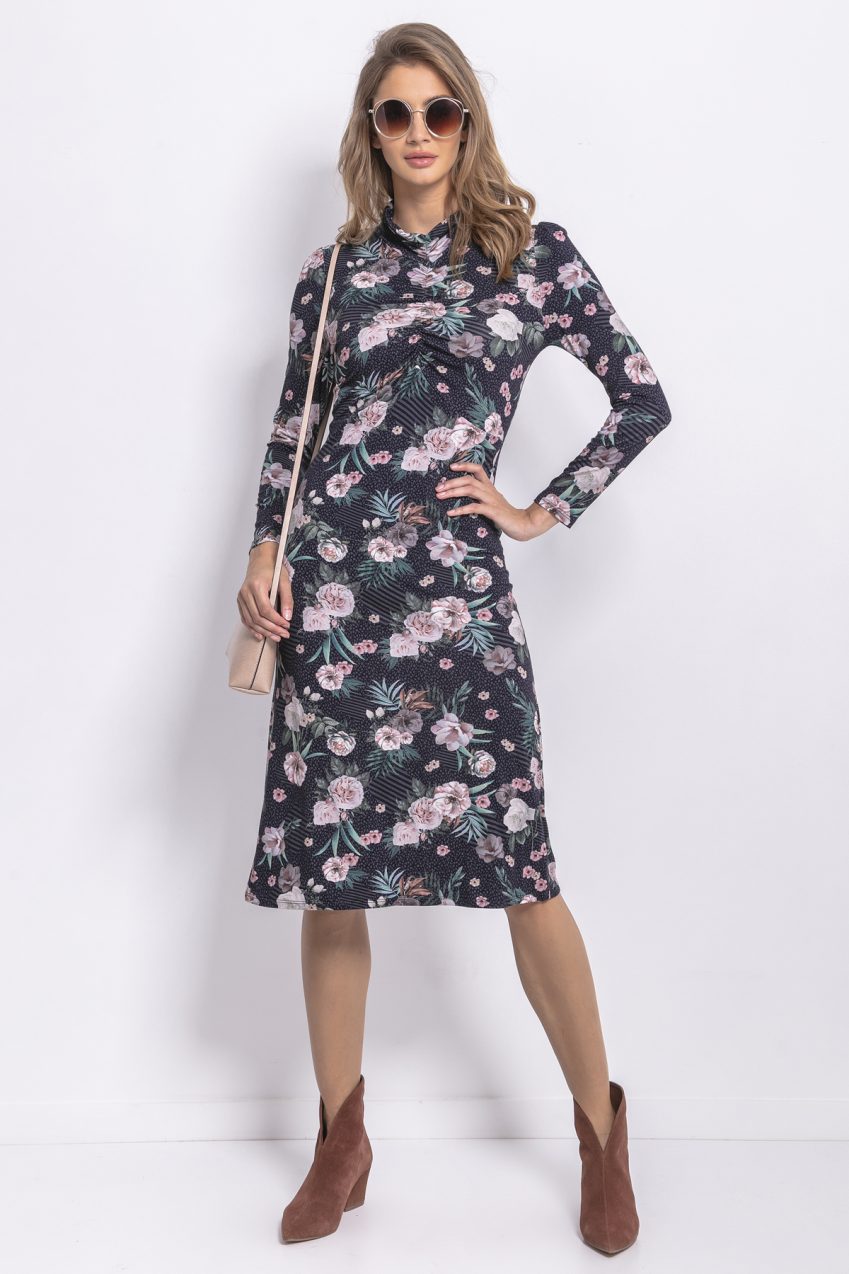 Floral Ruched Dress