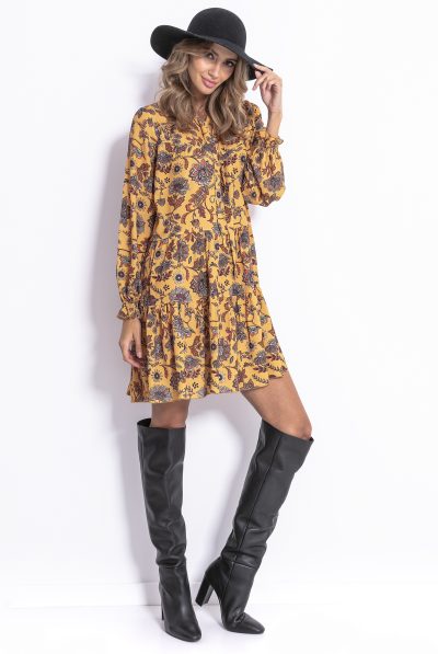Autumn Flower Swing Dress