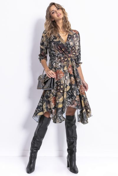 Floral Asymmetrical Dress