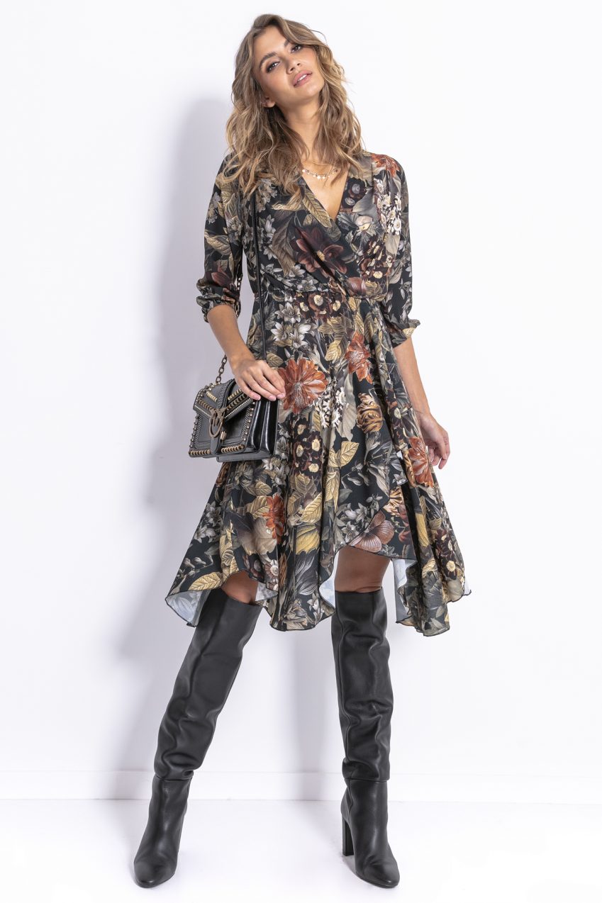 Floral Asymmetrical Dress