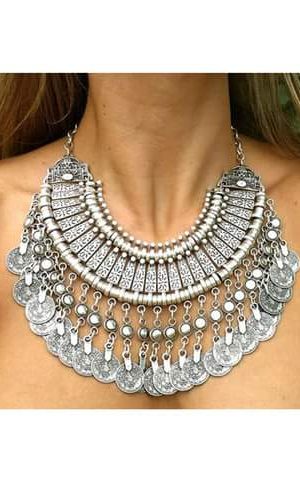 Silver Boho Coin Chain