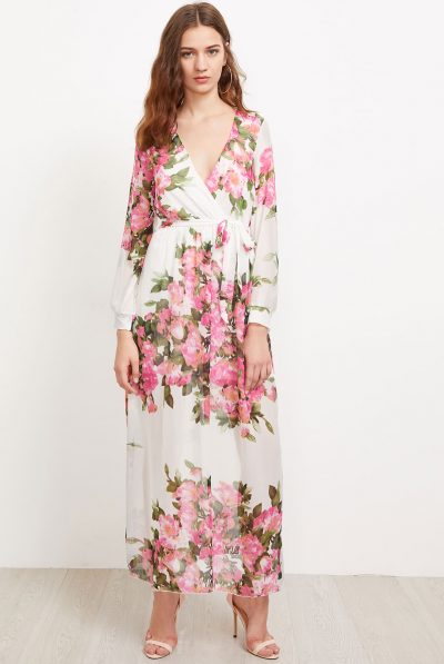 Floral Feeling Chiffon Tie Dress