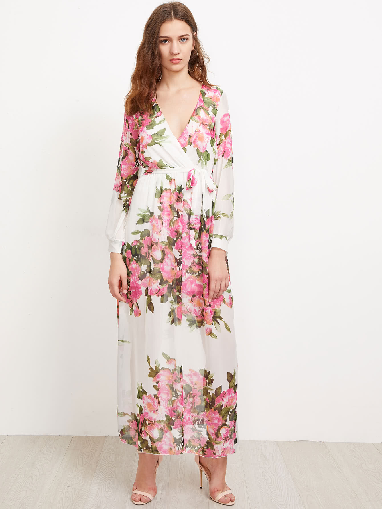 Floral chiffon maxi dress