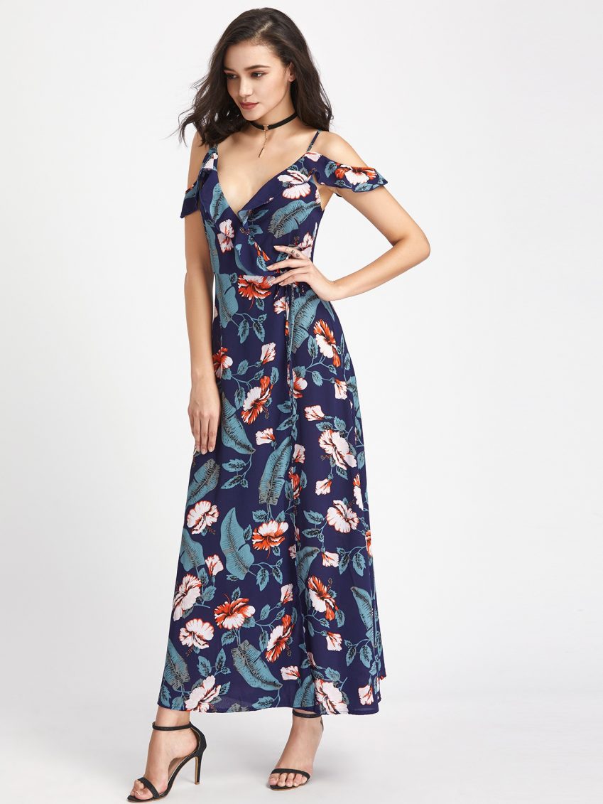'On Vacay' Floral Maxi Wrap Dress