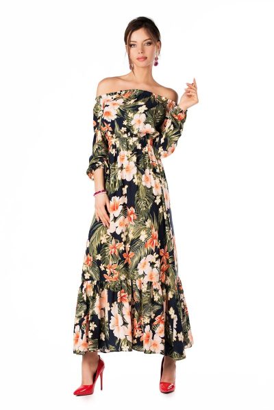 Boho Off Shoulder Maxi Dress