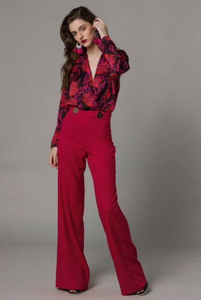Gold Buttons Red Trousers