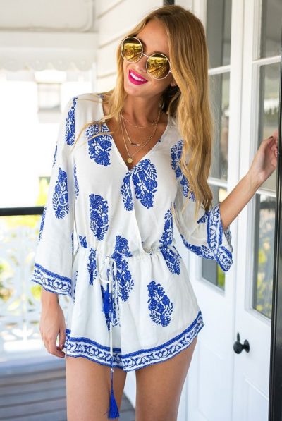 Print Leaf Playsuit