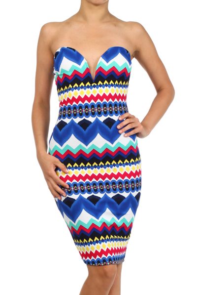 Geometric Print Bodycon Dress