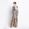 Belluci Gold Leopard Metallic Print Maxi Dress - Image 2