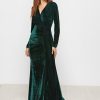 Deep Green Velvet Maxi Dress - Image 2