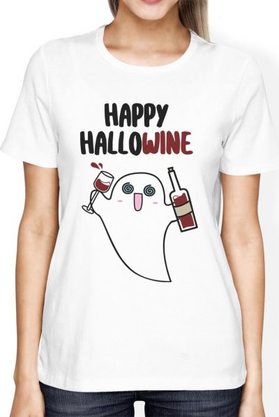 Happy Hallowine Ghost Wine T-Shirt
