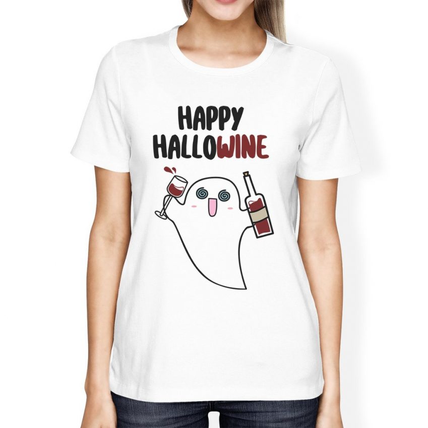 Happy Hallowine Ghost Wine T-Shirt