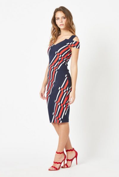Vesper Hetty Cold Shoulder Midi Dress