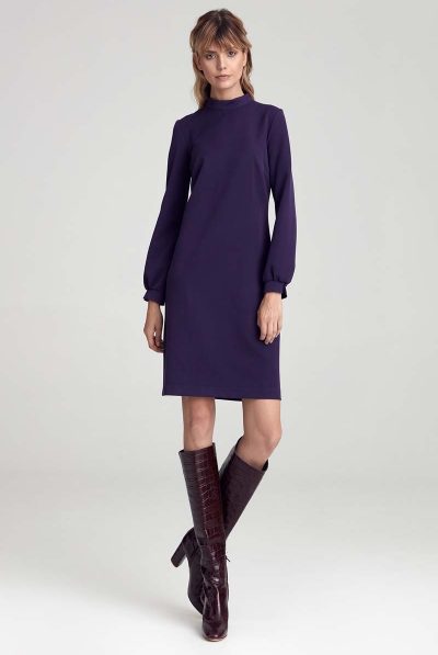 Purple High Neck Dress