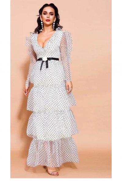 Millie Mesh Polka Dot Dress