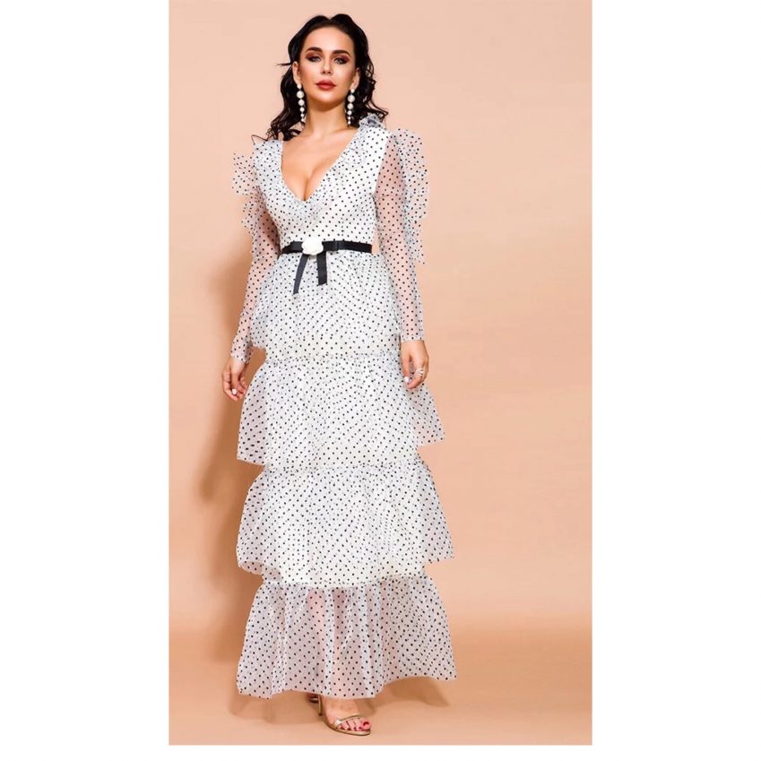 Millie Mesh Polka Dot Dress