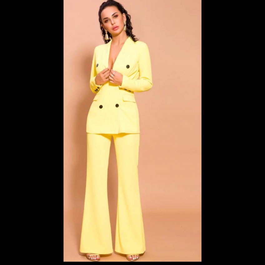Bella Yellow Two-Piece Suit