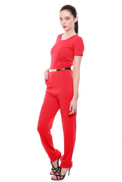 Vibrant Red Jumpsuit