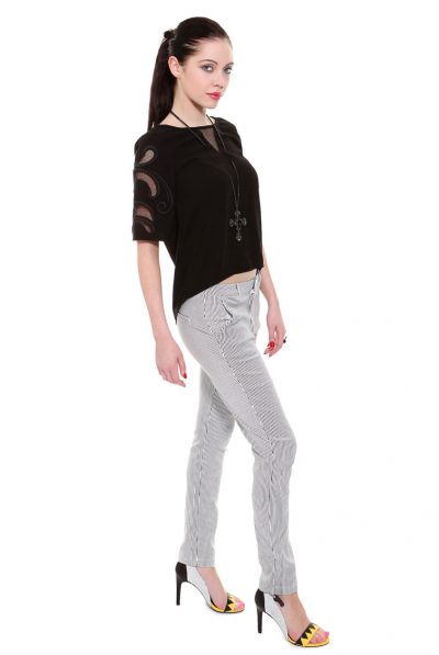 Black  & Mesh detail Top