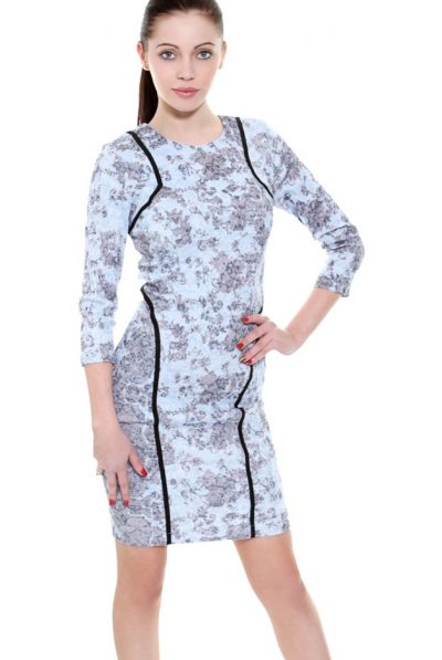 Long Sleeved Light Blue Dress