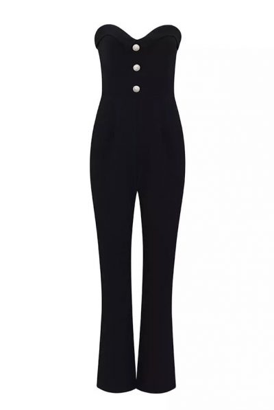 Sweetheart Buttons Jumpsuit