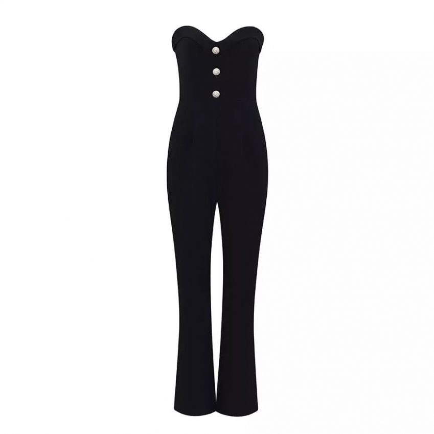 Sweetheart Buttons Jumpsuit