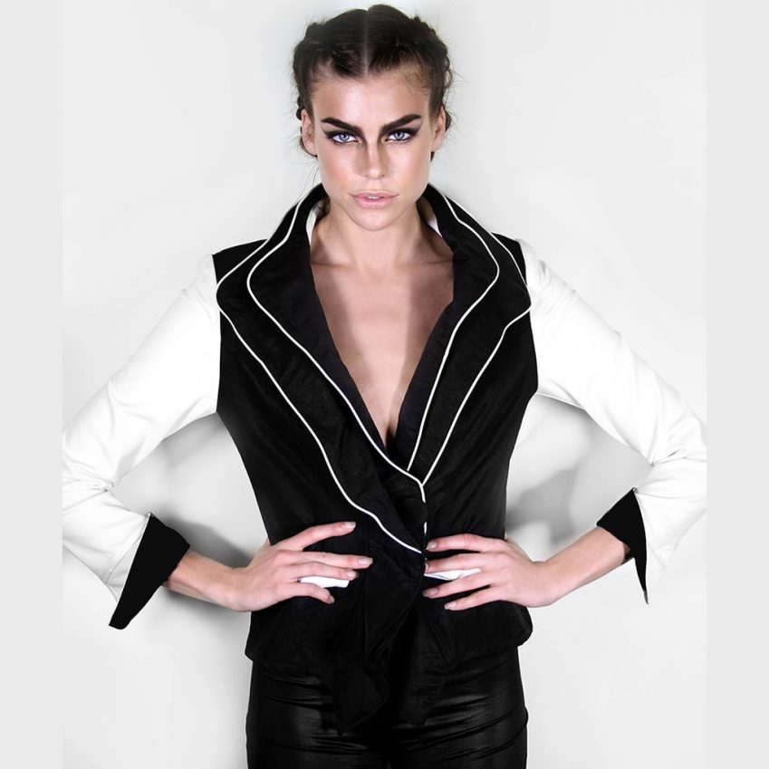 JM Couture 'Noir Et Blanc Veste' Jacket
