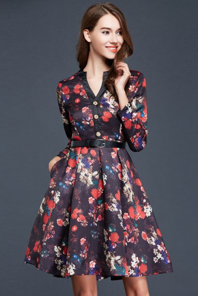 Jacquard Multi Colour Dress