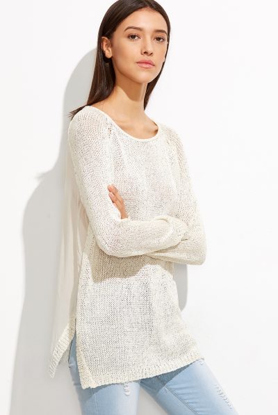 Keyhole white sweater