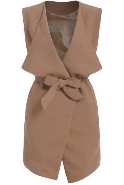 Sleeveless Belted Vest