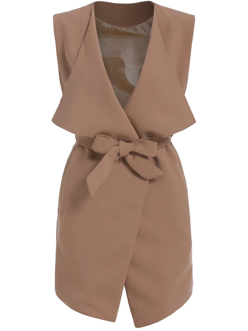 Sleeveless Belted Vest
