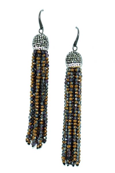 Kristin Perry Crystal Tassel Earrings