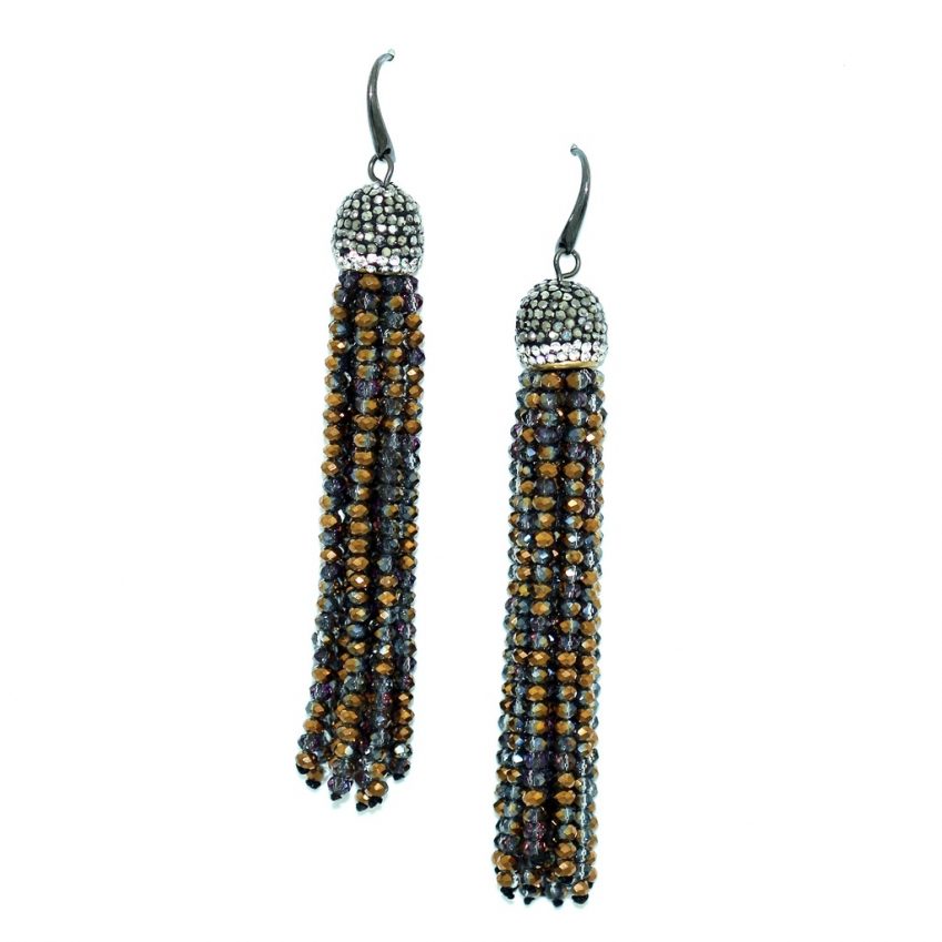 Kristin Perry Crystal Tassel Earrings