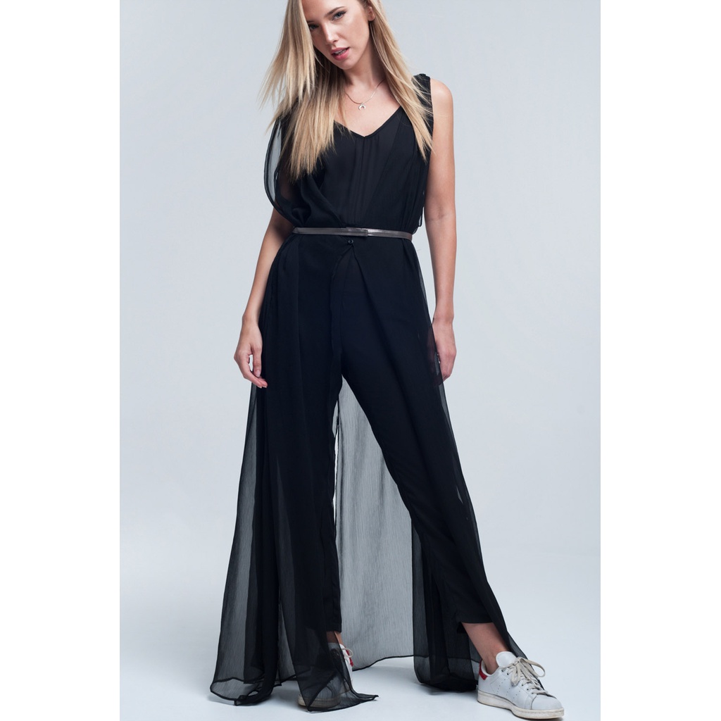 Layering Black Jumpsuit