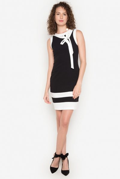 Loulou Monochrome Bow Dress