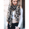 Camel Leopard Print Blanket Scarf - Image 2